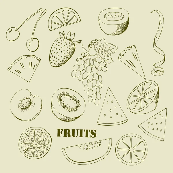 Achtergrond met fruit — Stockvector