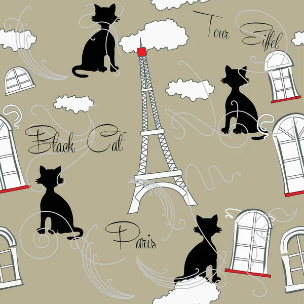 Seamless pattern with  Paris and music-05