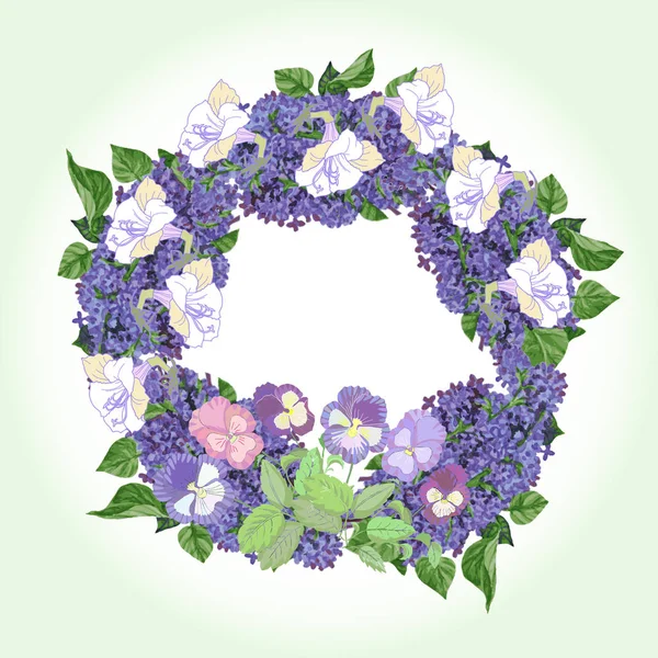 Couronne avec lilas et culottes de couleur — Image vectorielle