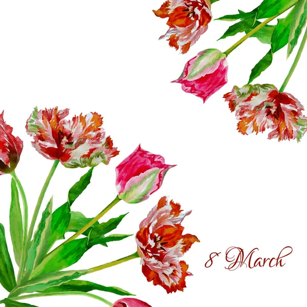 背景与花束 tulips2-03 — 图库矢量图片