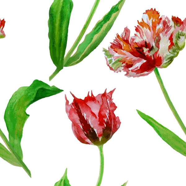 Naadloos patroon met tulpen — Stockvector