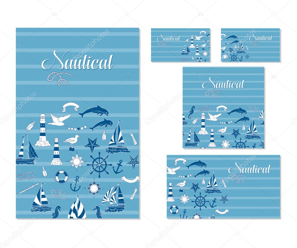 Template corporate identity with nautical elements