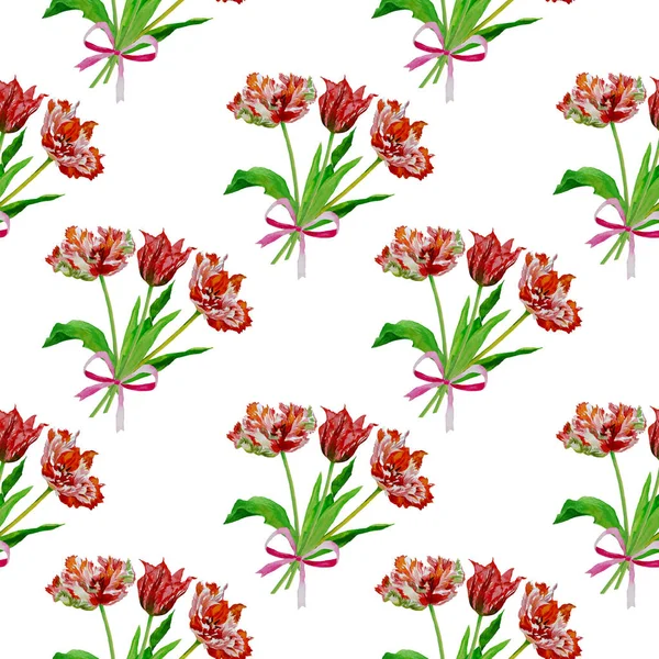 Seamless pattern  with tulips2-03 — Stock Photo, Image