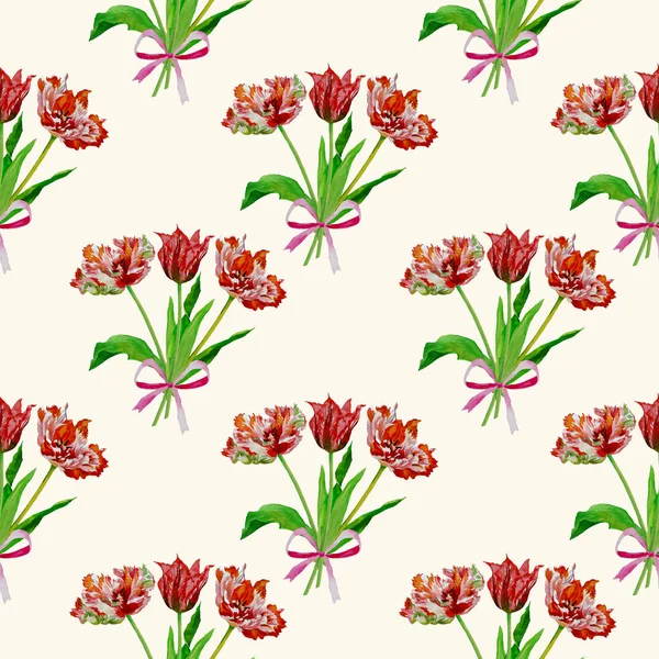 无缝模式与 tulips2-04 — 图库照片