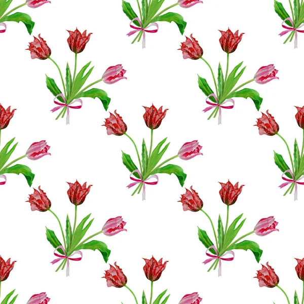 Seamless pattern  with tulips — Stock Photo, Image