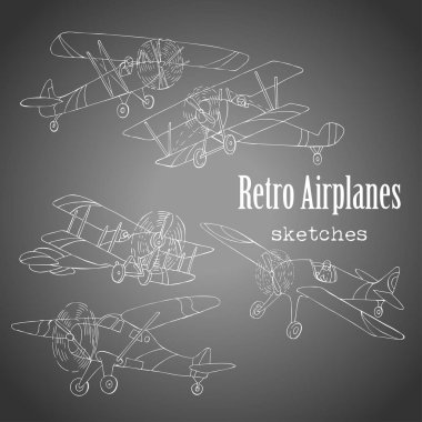 Retro uçaklar ile arka plan