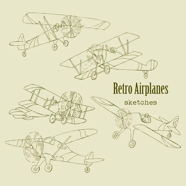 Fondo con aviones retro — Vector de stock