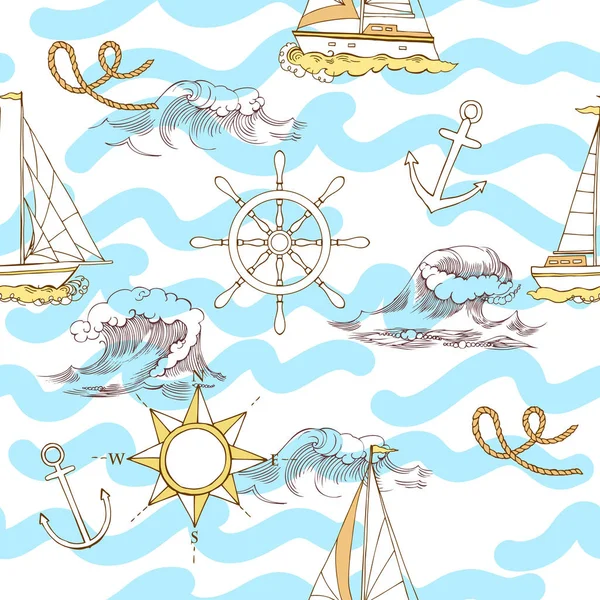 Nautical seamless pattern