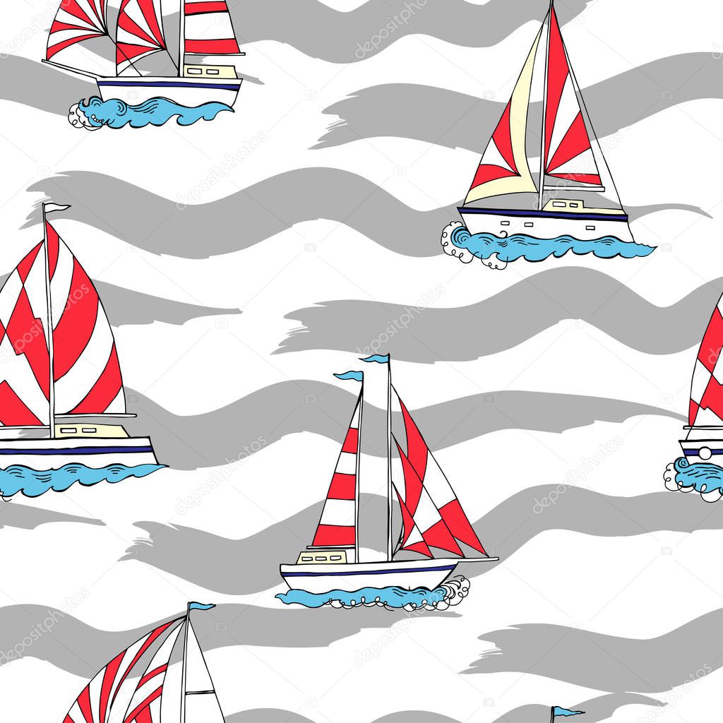 Nautical seamless pattern