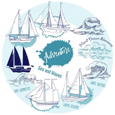 Gemi ve dalgalar arka plan