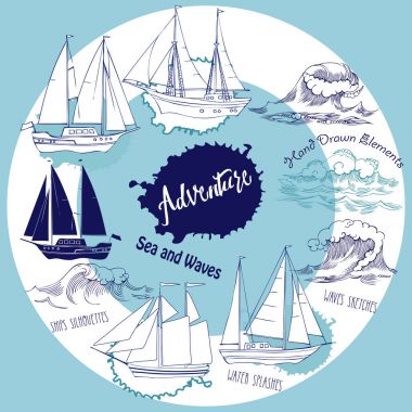 Gemi ve dalgalar arka plan