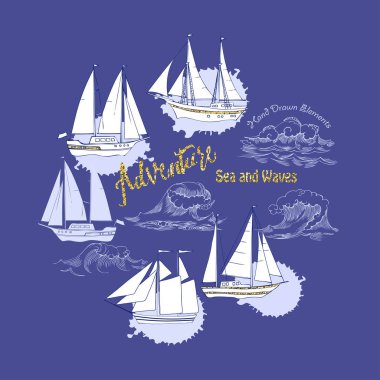 Gemi ve dalgalar arka plan