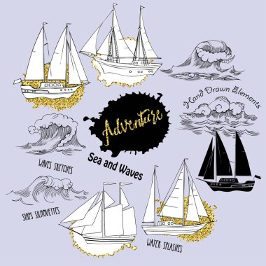 Gemi ve dalgalar arka plan