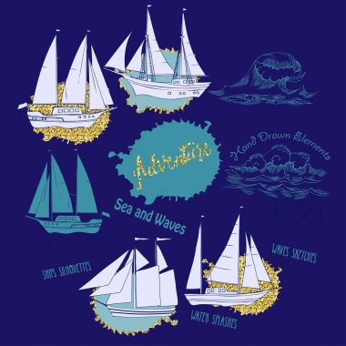 Gemi ve dalgalar arka plan