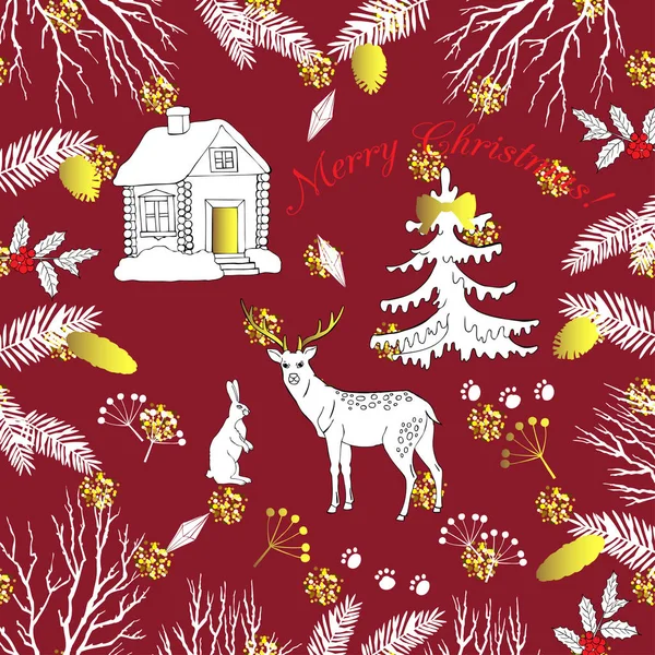 Contexte avec la forêt de Noël — Image vectorielle