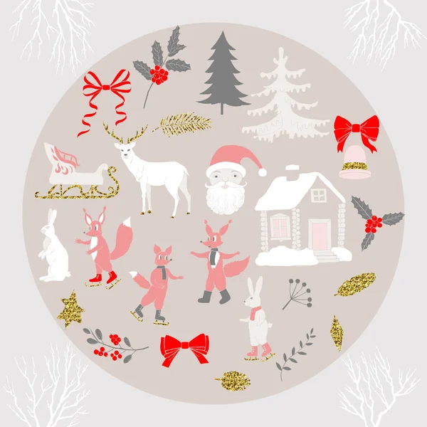 Christmas in the Forest — Stock Vector