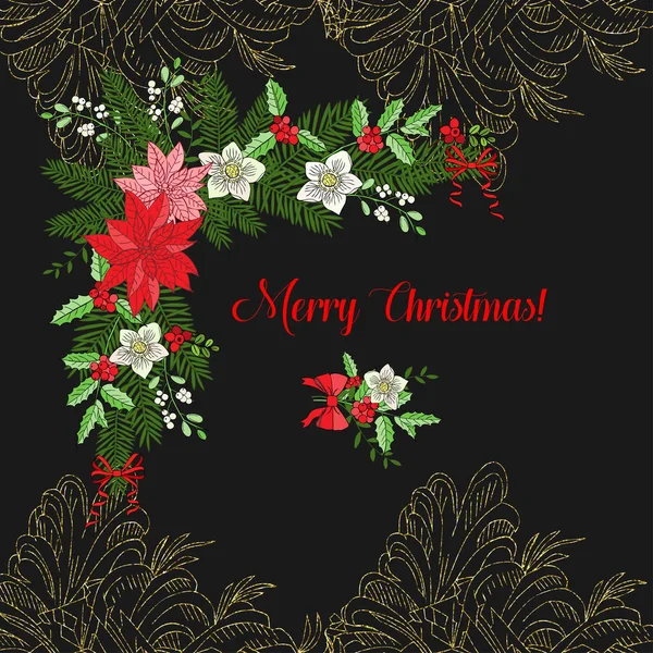 Arrière-plan avec décoration de Noël — Image vectorielle