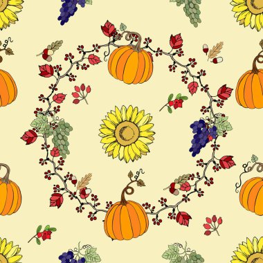 Şükran günü dekorasyonu ile Seamless Modeli