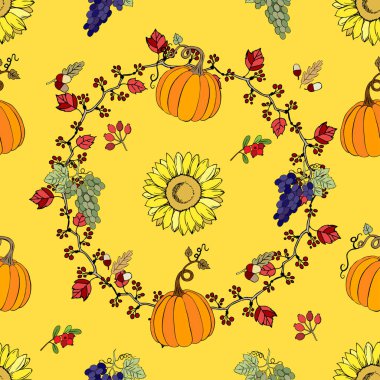 Şükran günü dekorasyonu ile Seamless Modeli