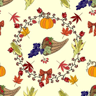 Şükran günü dekorasyonu ile Seamless Modeli