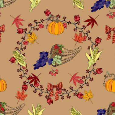 Şükran günü dekorasyonu ile Seamless Modeli