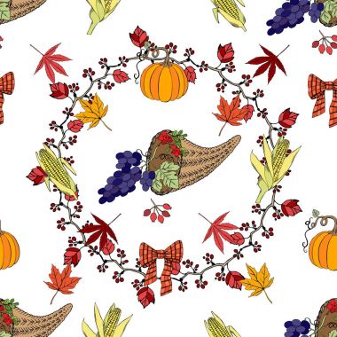 Şükran günü dekorasyonu ile Seamless Modeli