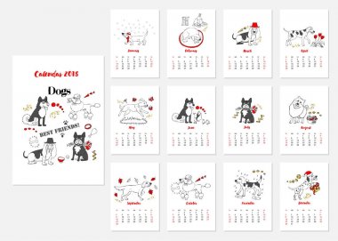 Takvim skeçler köpekler