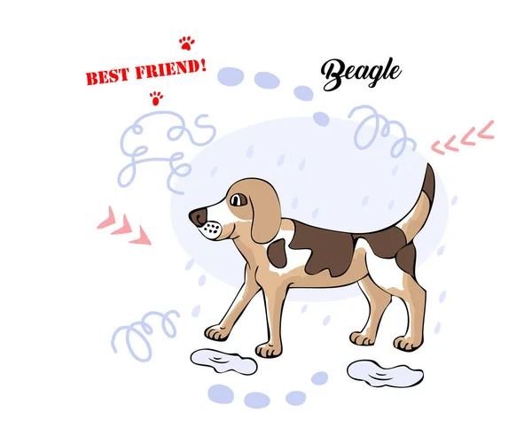 Rolig Beagle hund skiss — Stock vektor