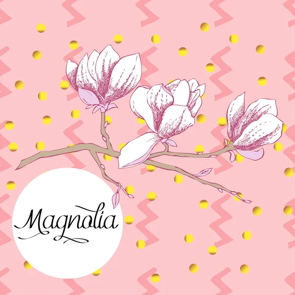 Magnolie. Frühlingsblumen — Stockvektor