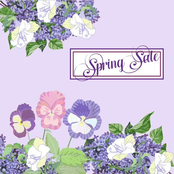 春季销售背景与花卉 — 图库矢量图片