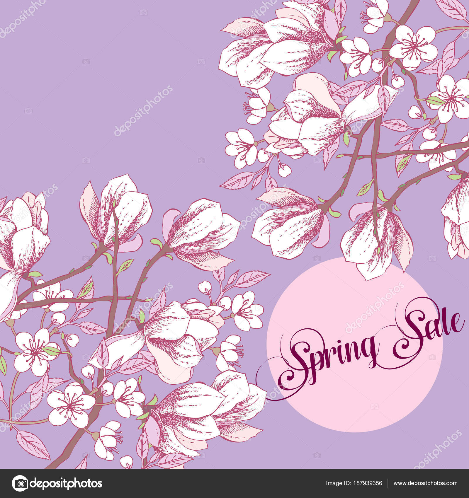 Background With Magnolia And Cherry Blossom Tree Vector Image By C Piyasheva Vector Stock Background With Magnolia And Cherry Blossom Tree Vector Image By C Piyasheva Vector Stock