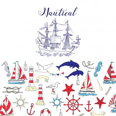 Yelkenli gemiler ile deniz arka plan