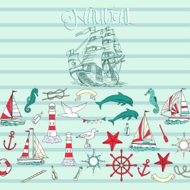 Yelkenli gemiler ile deniz arka plan