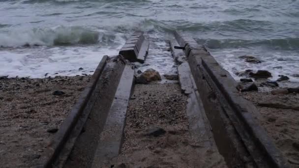 Paisaje del muelle en el mar — Vídeos de Stock
