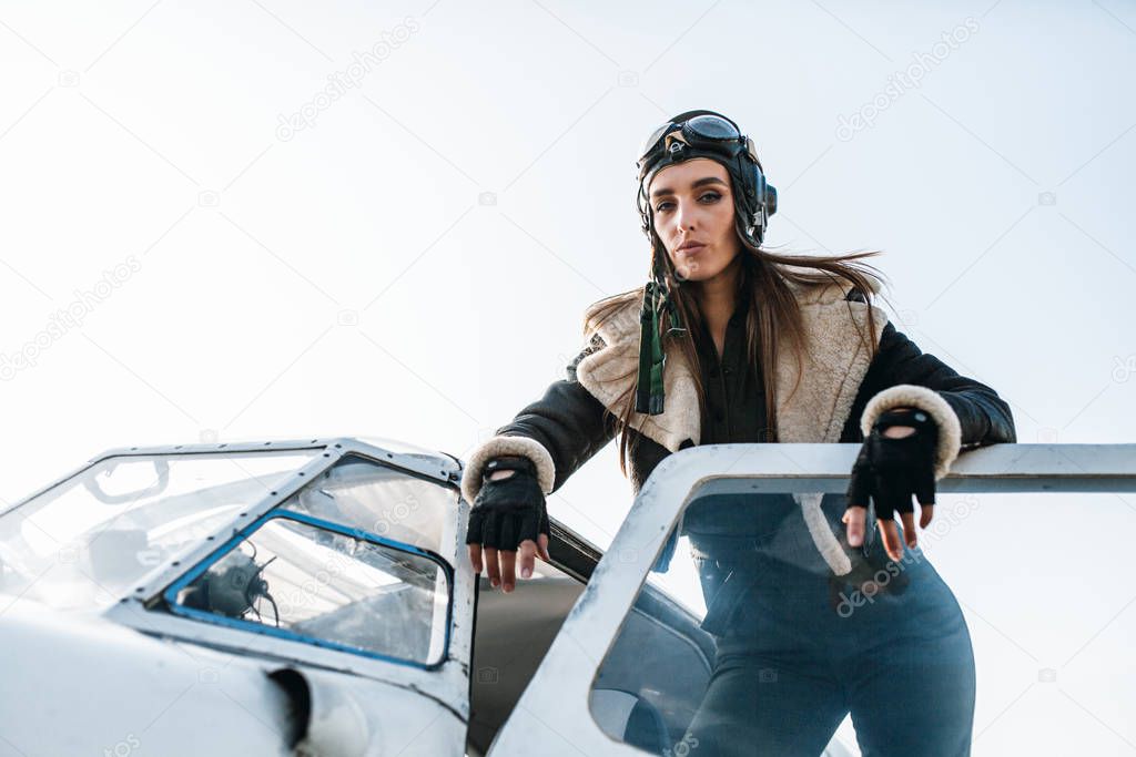 girl in the image of a pilot