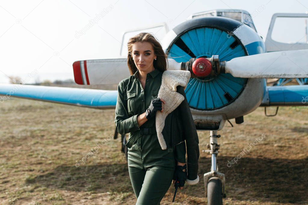 girl in the image of a pilot