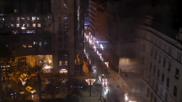 Pohled z ruského kola do nočního města — Stock video