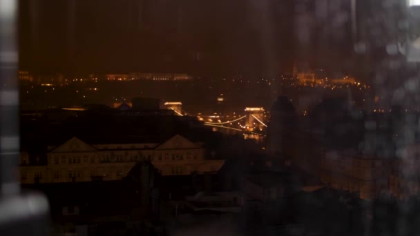 Utsikt från pariserhjulet på natten — Stockvideo