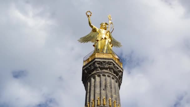 Timelapse Siegessaule Victory Column Tiergarten Berlin Germany Lugar Turístico Importante — Vídeo de stock