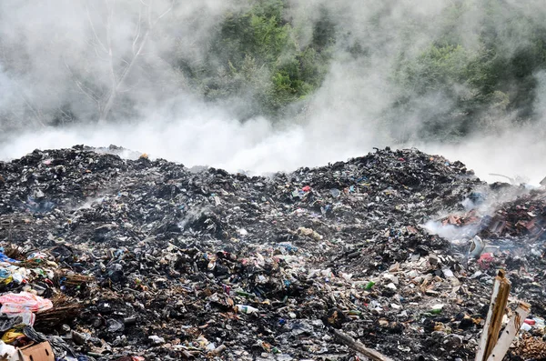 Contaminación Ambiental Bolsas Plástico Botellas Basura Basura Flotando Río Basura — Foto de Stock