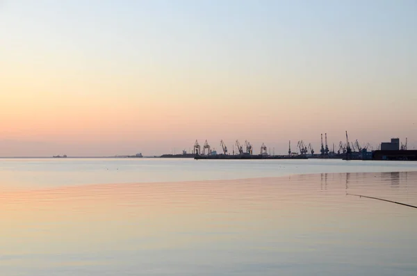 Belo Pôr Sol Mar Egeu Tessalônica Grécia Sol Pôr Sobre — Fotografia de Stock