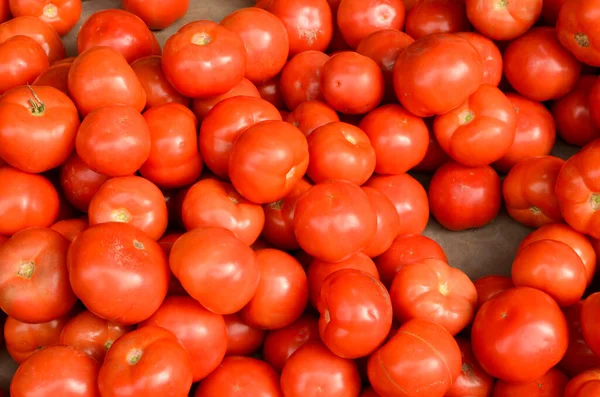 Tomates Frescos Maduros Para Venda Mercado Dos Agricultores — Fotografia de Stock