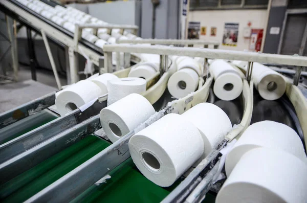 Tuvalet kağıdı üretim fabrikası, konveyör manzarası