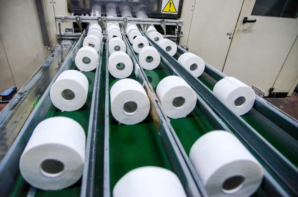 Tuvalet kağıdı üretim fabrikası, konveyör manzarası