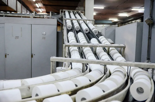 Tuvalet kağıdı üretim fabrikası, konveyör manzarası