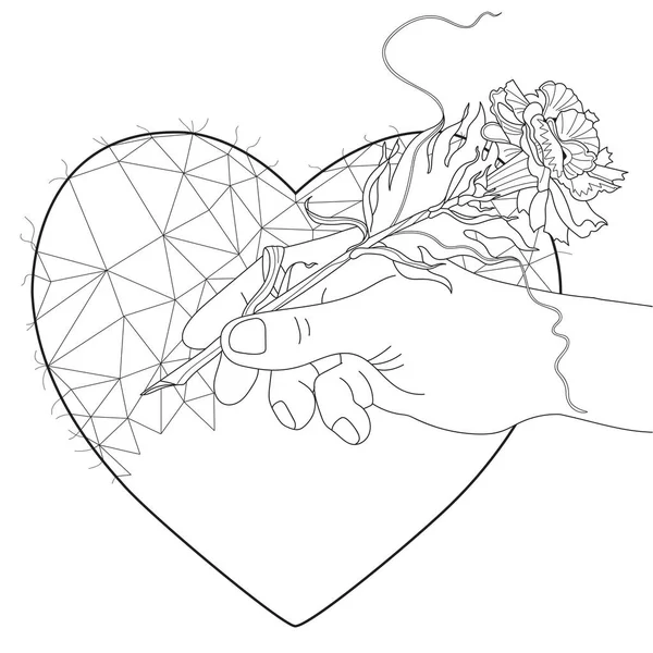 Soyez ma page à colorier Valentine — Image vectorielle