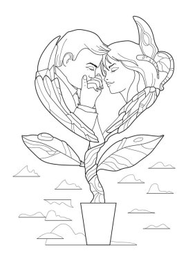 Coloring Book For Couples Free Vector Eps Cdr Ai Svg Vector Illustration Graphic Art
