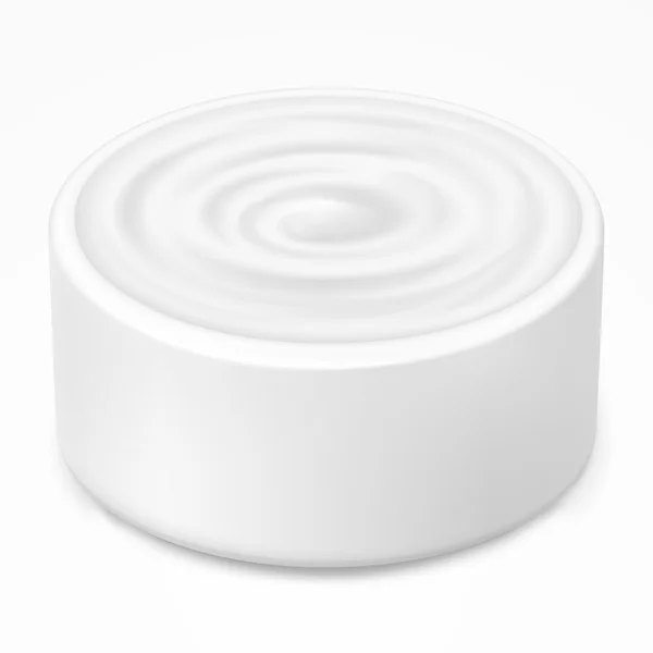 Crema igienica, gel in vaso bianco. Prodotto cosmetico — Vettoriale Stock
