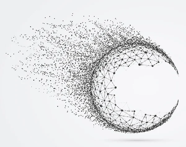 Sphère de maillage global avec particules. Forme géométrique abstraite avec — Image vectorielle