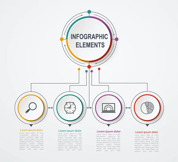 Presentatie business infographic template met 4 opties. — Stockvector